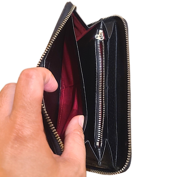 BVLGARI Authentic Black Canvas Zip Around Wallet - Picture 9 of 15